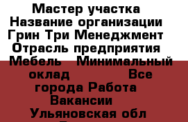 Мастер участка › Название организации ­ Грин Три Менеджмент › Отрасль предприятия ­ Мебель › Минимальный оклад ­ 60 000 - Все города Работа » Вакансии   . Ульяновская обл.,Барыш г.